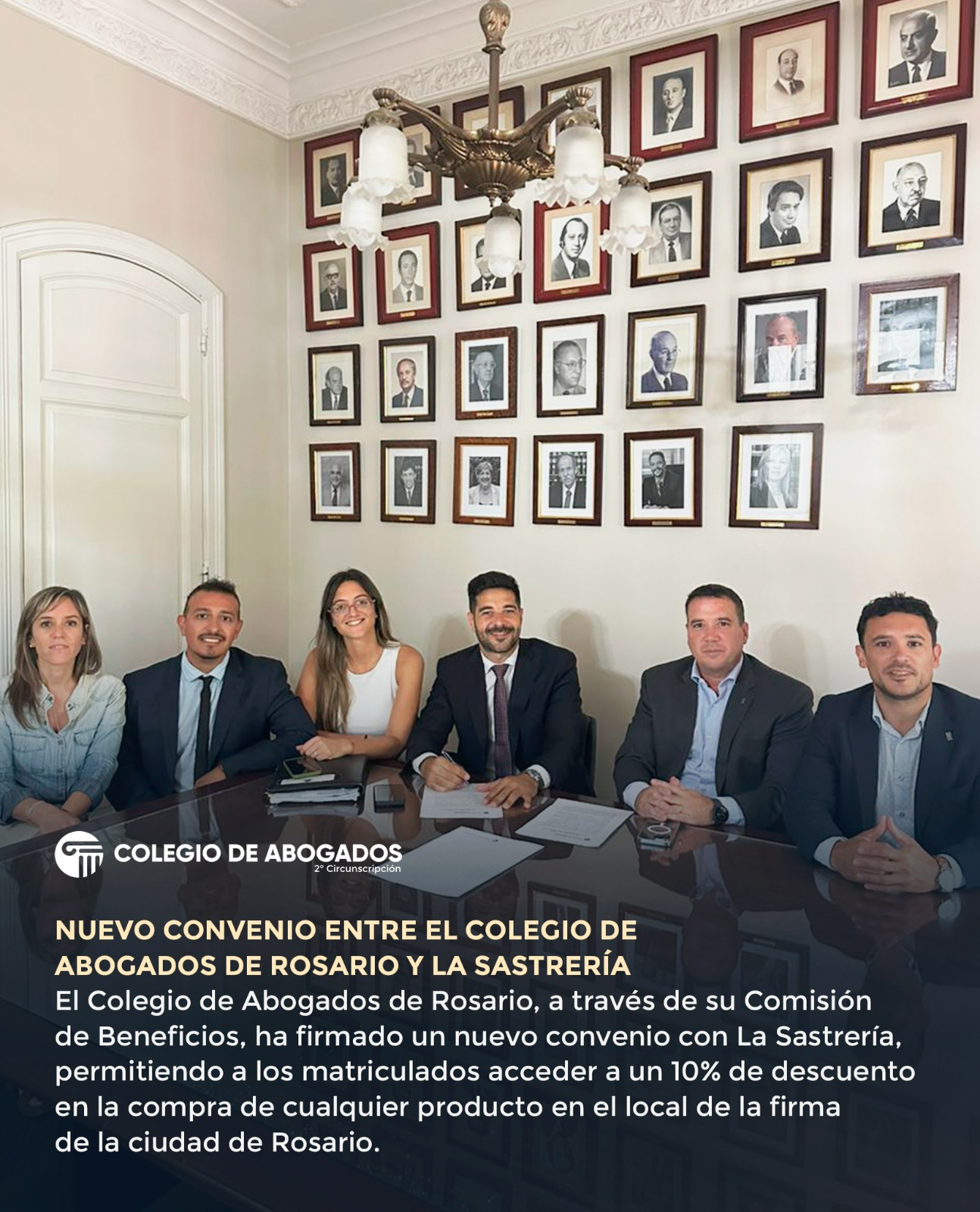 Nuevo Convenio entre el Colegio de Abogados de Rosario y La Sastrería